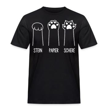 Katzenpfoten Katze Pfote Spiel Stein Papier Schere - Männer Workwear T-Shirt - Schwarz - Vorne - AI Model Male 178 light (178cm)
