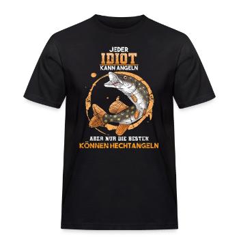 Hechtangeln Hecht Angeln Angler Hechtangler Spruch - Männer Workwear T-Shirt - Schwarz - Vorne - AI Model Male 178 light (178cm)