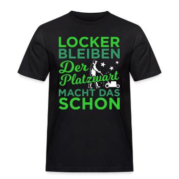 Locker Bleiben Platzwart Fußballfeld Platzverwaltu - Männer Workwear T-Shirt - Schwarz - Vorne - AI Model Male 178 light (178cm)