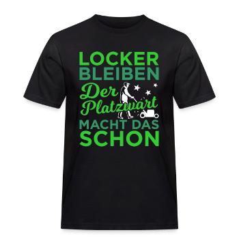 Locker Bleiben Platzwart Fußballfeld Platzverwaltu - Männer Workwear T-Shirt - Schwarz - Vorne - AI Model Male 178 light (178cm)