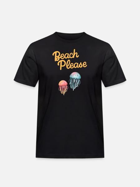beach please jellyfish - Men's Workwear T-Shirt - black