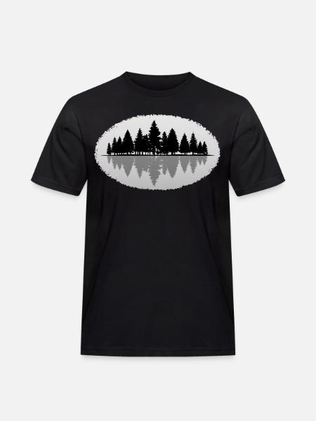 Wald Forest - Männer Workwear T-Shirt - Schwarz