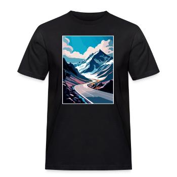 Berg Großglockner Österreich Reiseposter - Männer Workwear T-Shirt - Schwarz - Vorne - AI Model Male 178 light (178cm)