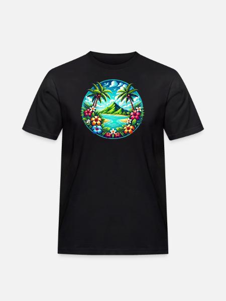 Caribbean Island Logo - Men's Workwear T-Shirt - black