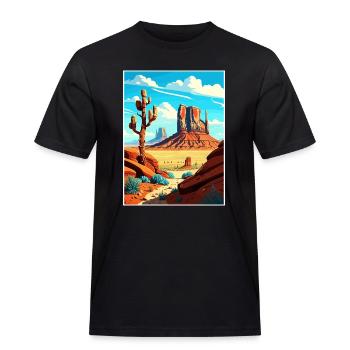 Monument Valley Arizona Vintage Reiseposter WPA - Männer Workwear T-Shirt - Schwarz - Vorne - AI Model Male 178 light (178cm)