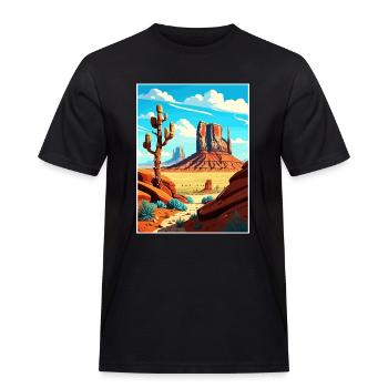 Monument Valley Arizona Vintage Reiseposter WPA - Männer Workwear T-Shirt - Schwarz - Vorne - AI Model Male 178 light (178cm)