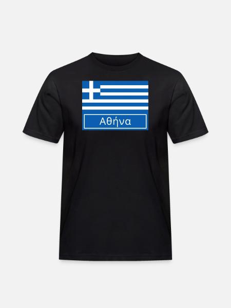 Athens Written in Greek - Men's Workwear T-Shirt - black