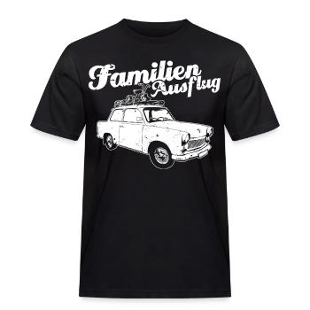 "Familienausflug" DDR Oldtimer Trabi-Motiv - Männer Workwear T-Shirt - Schwarz - Vorne - AI Model Male 178 light (178cm)