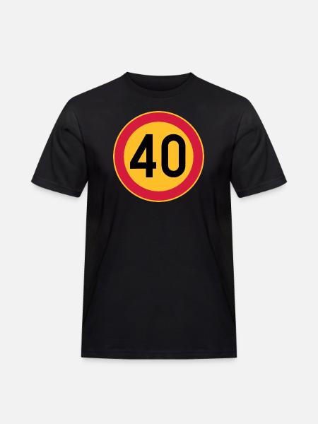 40 Limit / Tempolimit - Männer Workwear T-Shirt - Schwarz