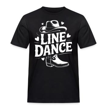 Line Dance mein Hobby - meine Passion - mein Ding - Männer Workwear T-Shirt - Schwarz - Vorne - AI Model Male 178 light (178cm)