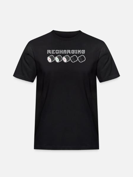 Recharging Pixel Sushi - Men's Workwear T-Shirt - black
