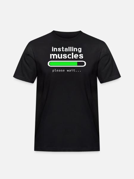 installing muscles - Men's Workwear T-Shirt - black