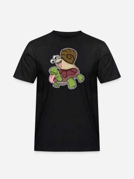 Tortue et escargot - T-shirt Workwear homme - noir