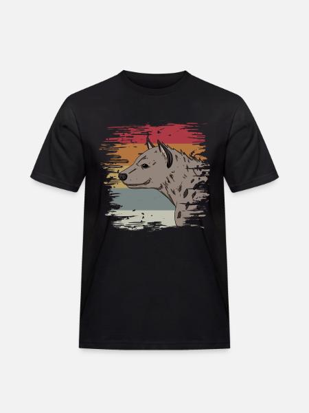 Hyäne - Männer Workwear T-Shirt - Schwarz