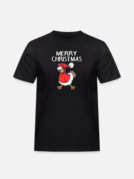 Christmas Chicken Merry Christmas - Men's Workwear T-Shirt - black