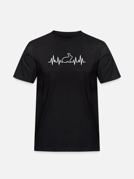 rabbit heartbeat - Men's Workwear T-Shirt - black