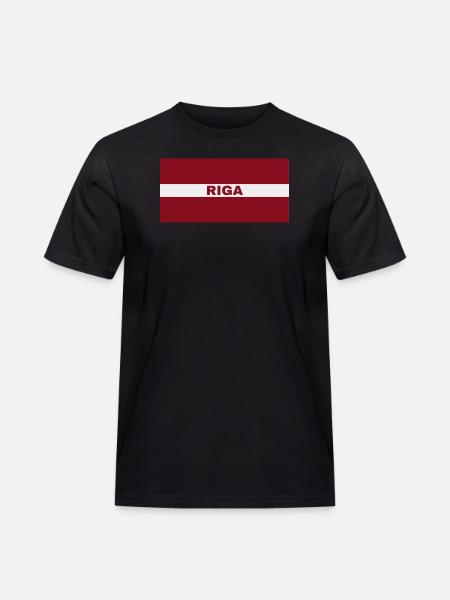 Riga en drapeau letton - T-shirt Workwear homme - noir