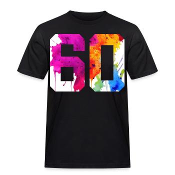 NUMMER 60 JAHRE ALT 60. GEBURTSTAG - Männer Workwear T-Shirt - Schwarz - Vorne - AI Model Male 178 light (178cm)