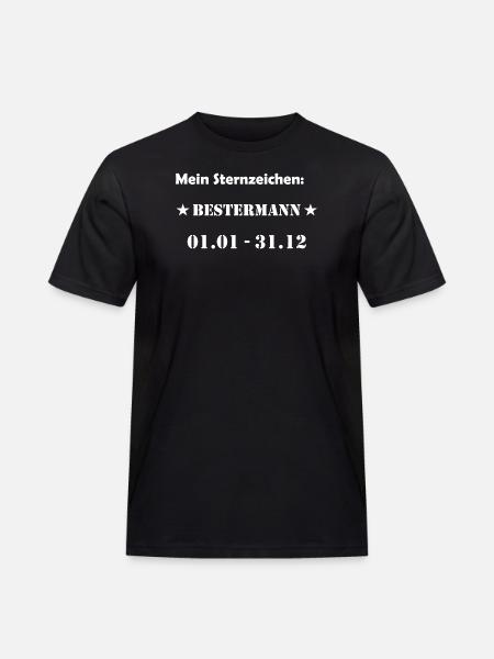 Bester Mann Wassermann Sternzeichen - Männer Workwear T-Shirt - Schwarz