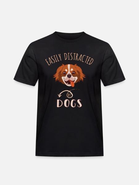 Easily Distracted By Dogs - Men's Workwear T-Shirt - black