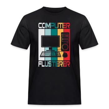 Computer Flüsterer - Männer Workwear T-Shirt - Schwarz - Vorne - AI Model Male 178 light (178cm)
