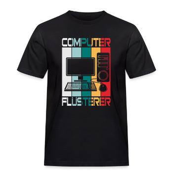 Computer Flüsterer - Männer Workwear T-Shirt - Schwarz - Vorne - AI Model Male 178 light (178cm)