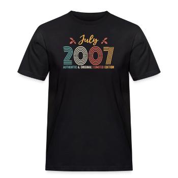 Juli 2007 Geburtstag Juli 2007 Juli - Männer Workwear T-Shirt - Schwarz - Vorne - AI Model Male 178 light (178cm)
