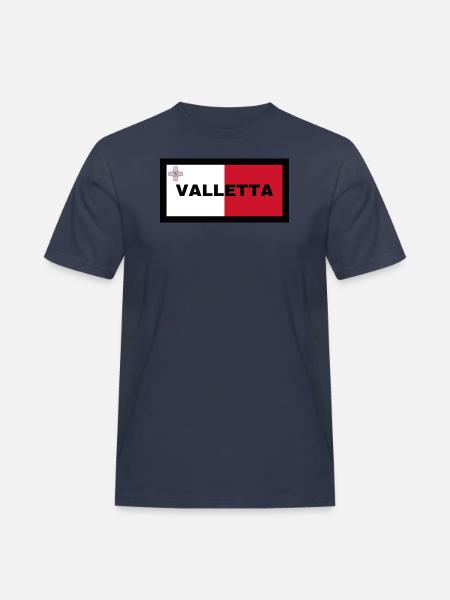 La Valette à Malte Drapeau - T-shirt Workwear homme - bleu marine