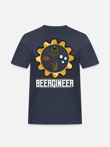Beergineer Brau-Gear Emblem - Men's Workwear T-Shirt - navy
