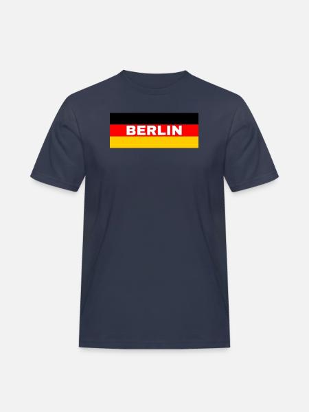 Berlin City in German Flag - Men's Workwear T-Shirt - navy