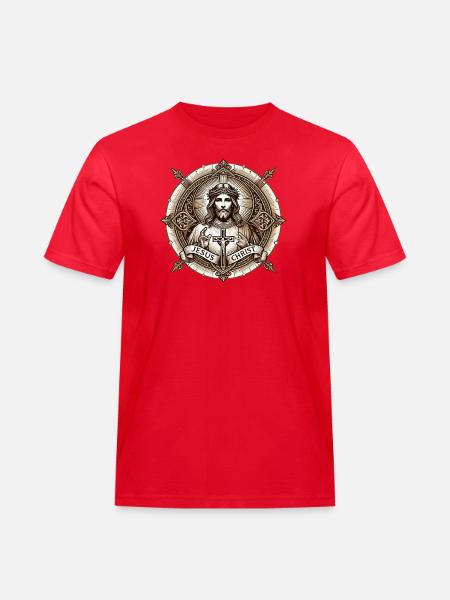 Jesus Christ Antiq Logo - Men's Workwear T-Shirt - red
