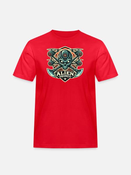 Alien Drones Logo - Männer Workwear T-Shirt - Rot