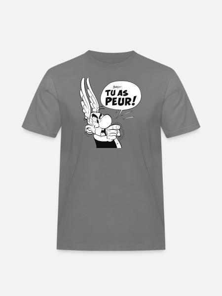 Asterix & Obelix - Asterix 'Du er bange!' - Herre Workwear T-Shirt - grå