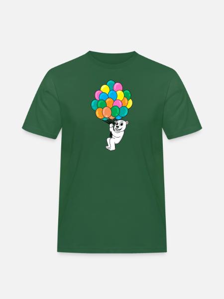 Polar bear balloon - Men's Workwear T-Shirt - bottle green