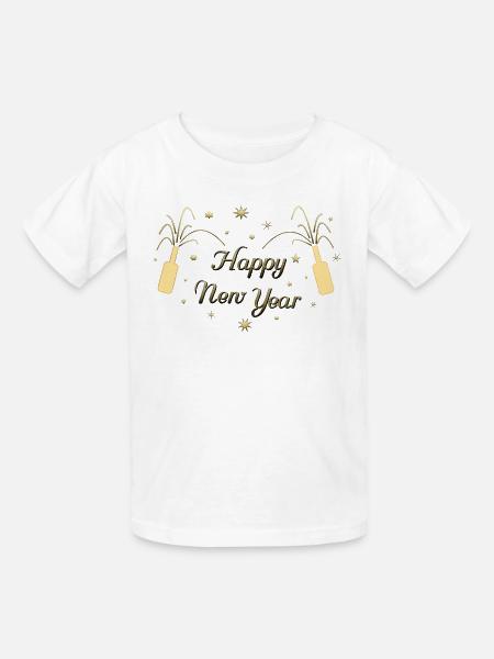 Happy New Year - Kinder T-Shirt von Russell - Weiß