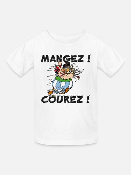 Obelix – Iss! Lauf! - Kinder T-Shirt von Russell - Weiß