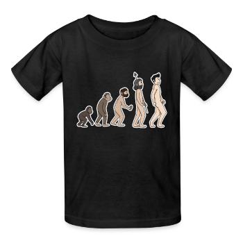 Evolution - Kinder T-Shirt von Russell - Schwarz - Vorne - AI Model Kid Male (0cm)