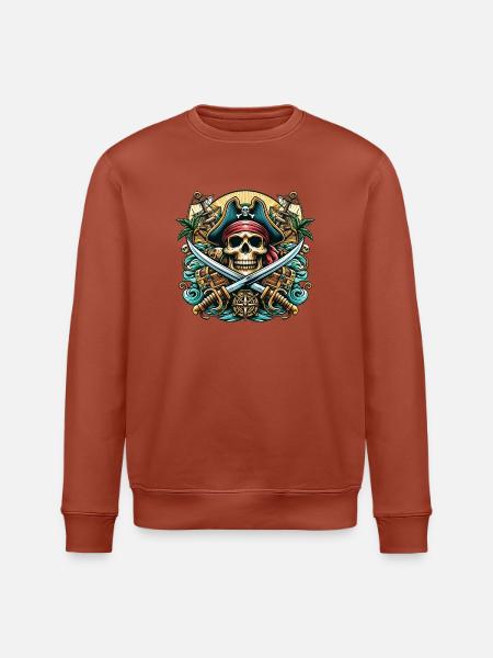 Pirate Logo - Stanley/Stella ROLLER Unisex Organic Sweatshirt - heritage brown