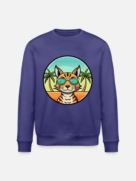 Ocicat Breed Cartoon Sunglasses Beach - Stanley/Stella ROLLER Unisex Organic Sweatshirt - dusk