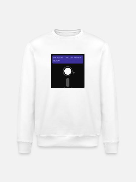 floppy disk - Stanley/Stella ROLLER Unisex Organic Sweatshirt - white