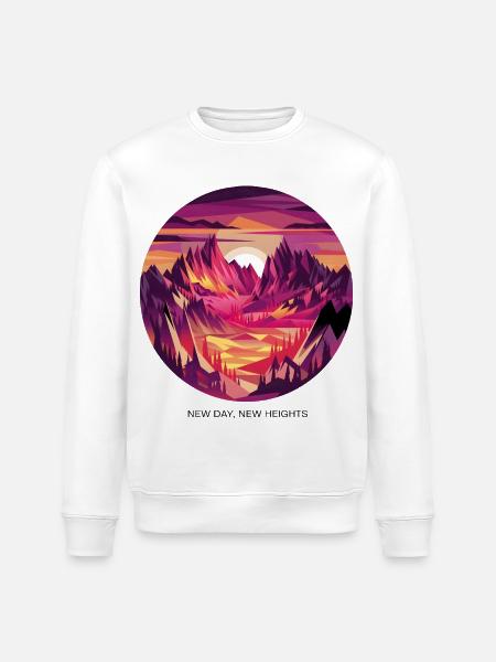 New Day, New Heights - Stanley/Stella ROLLER Unisex Organic Sweatshirt - white