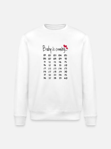 Sjov graviditet gravid gave forældre - Stanley/Stella økologisk unisex-sweatshirt ROLLER - hvid