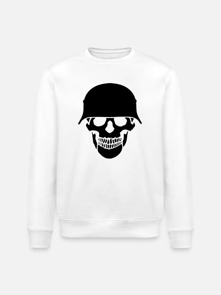 Schädelhelm / Schädelperlen - Stanley/Stella Unisex Bio-Sweatshirt ROLLER - Weiß