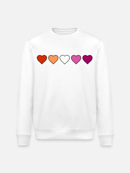 Lesbian Lesbian Lesbian Hearts - Stanley/Stella ROLLER Unisex Organic Sweatshirt - white