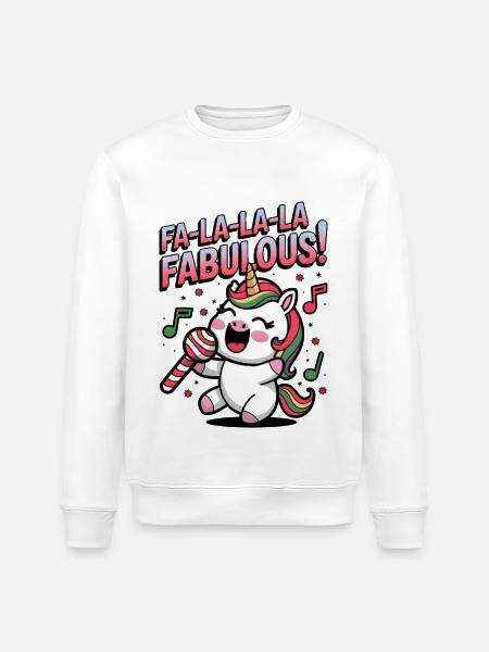 Fa-la-la-la Fabulous! - Stanley/Stella ROLLER Unisex Organic Sweatshirt - white