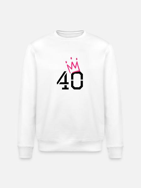 40 crown - 40th birthday - Stanley/Stella ROLLER Unisex Organic Sweatshirt - white