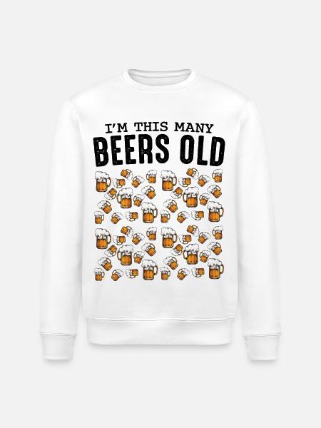 Beer Mug Pattern Collection Birthday 50 - Stanley/Stella ROLLER Unisex Organic Sweatshirt - white