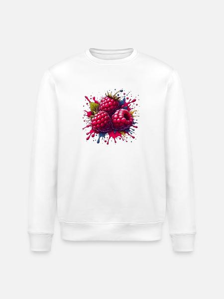 Himbeeren-Farbexplosion - Stanley/Stella Unisex Bio-Sweatshirt ROLLER - Weiß
