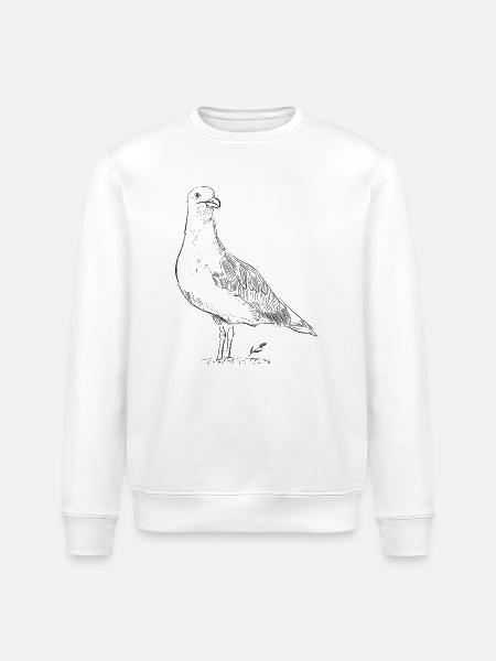 Vintage Dove – Hand Drawn Bird Sketch - Stanley/Stella ROLLER Unisex Organic Sweatshirt - white