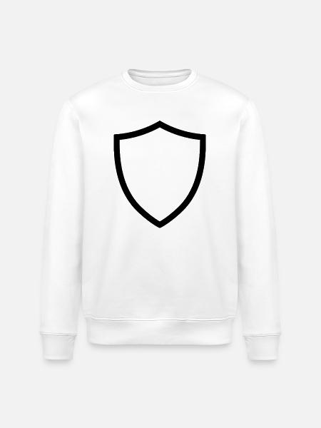 shield icon logo shape security - Stanley/Stella ROLLER Unisex Organic Sweatshirt - white
